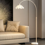 Trendy Floral Gold Arched Metal Adjustable Floor Lamp Image - 3