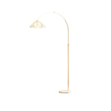 Trendy Floral Gold Arched Metal Adjustable Floor Lamp Image - 7