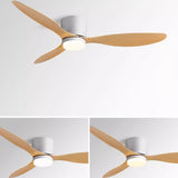 Trendy Flush Mount LED 3 Blades Ceiling Fan with Light Image - 10