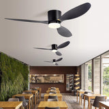 Trendy Flush Mount LED 3 Blades Ceiling Fan with Light Image - 6