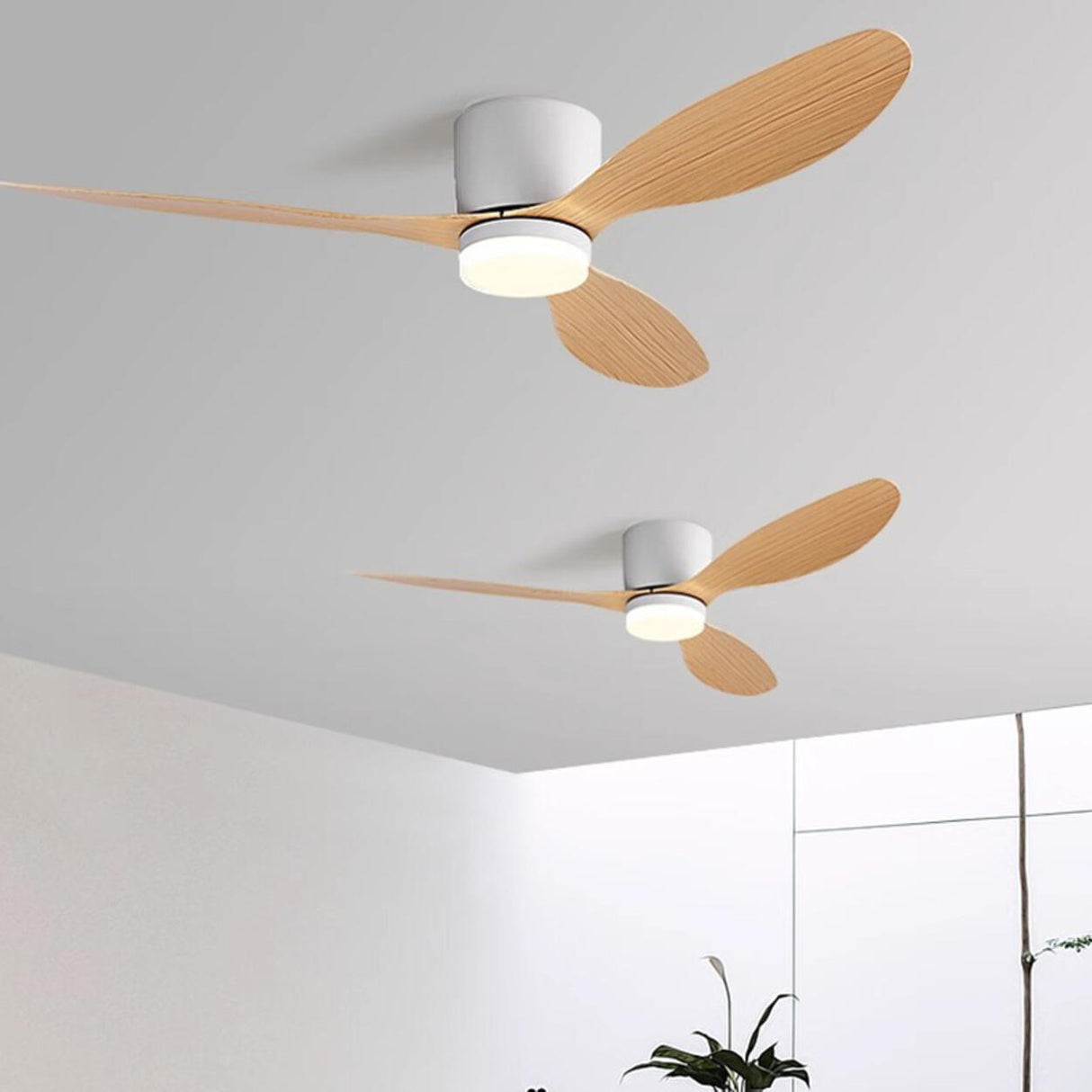 Trendy Flush Mount LED 3 Blades Ceiling Fan with Light Image - 7