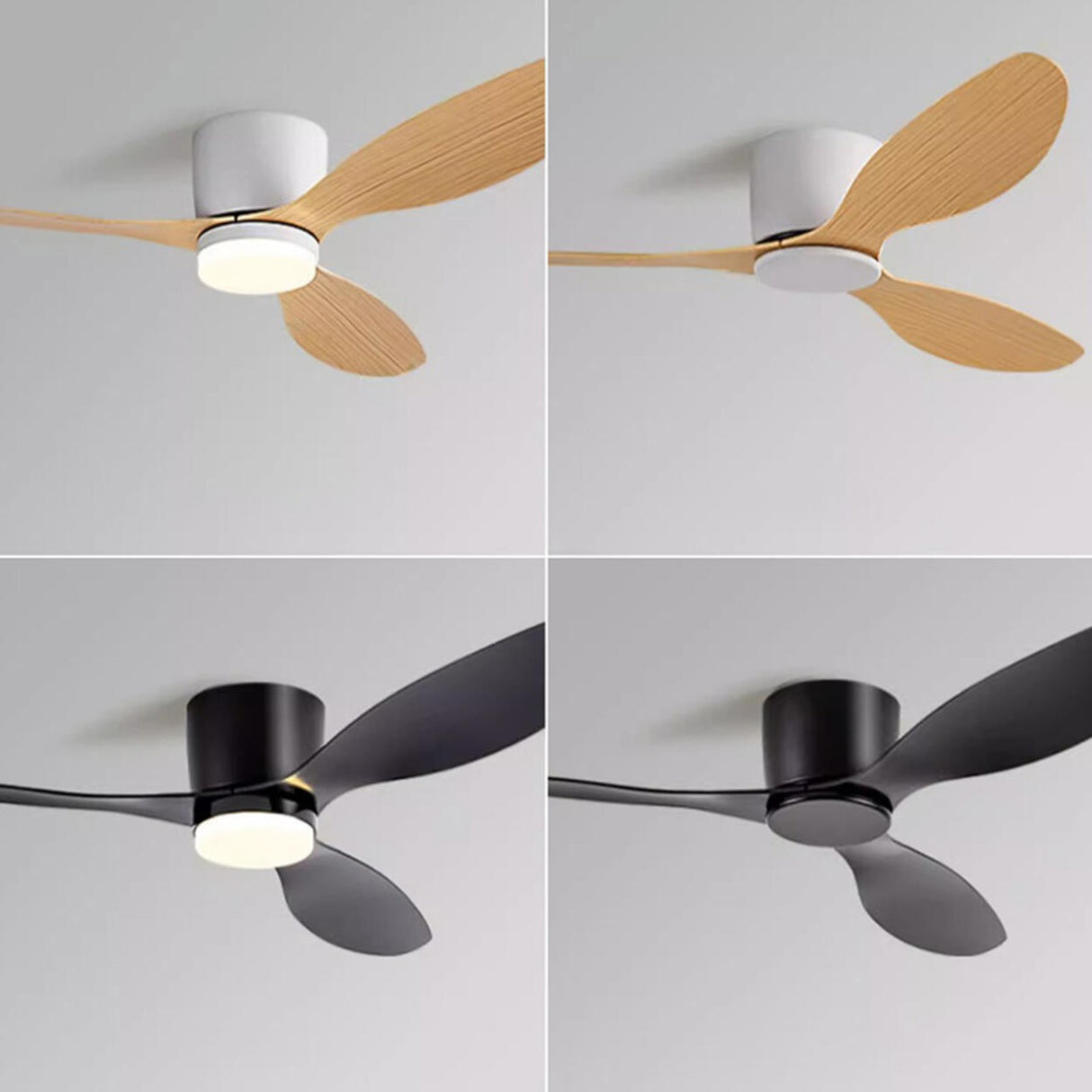 Trendy Flush Mount LED 3 Blades Ceiling Fan with Light Image - 9