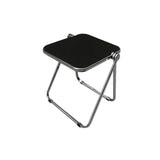 Trendy Folding Rectangular Silver Compact Metal Side Table Image - 9