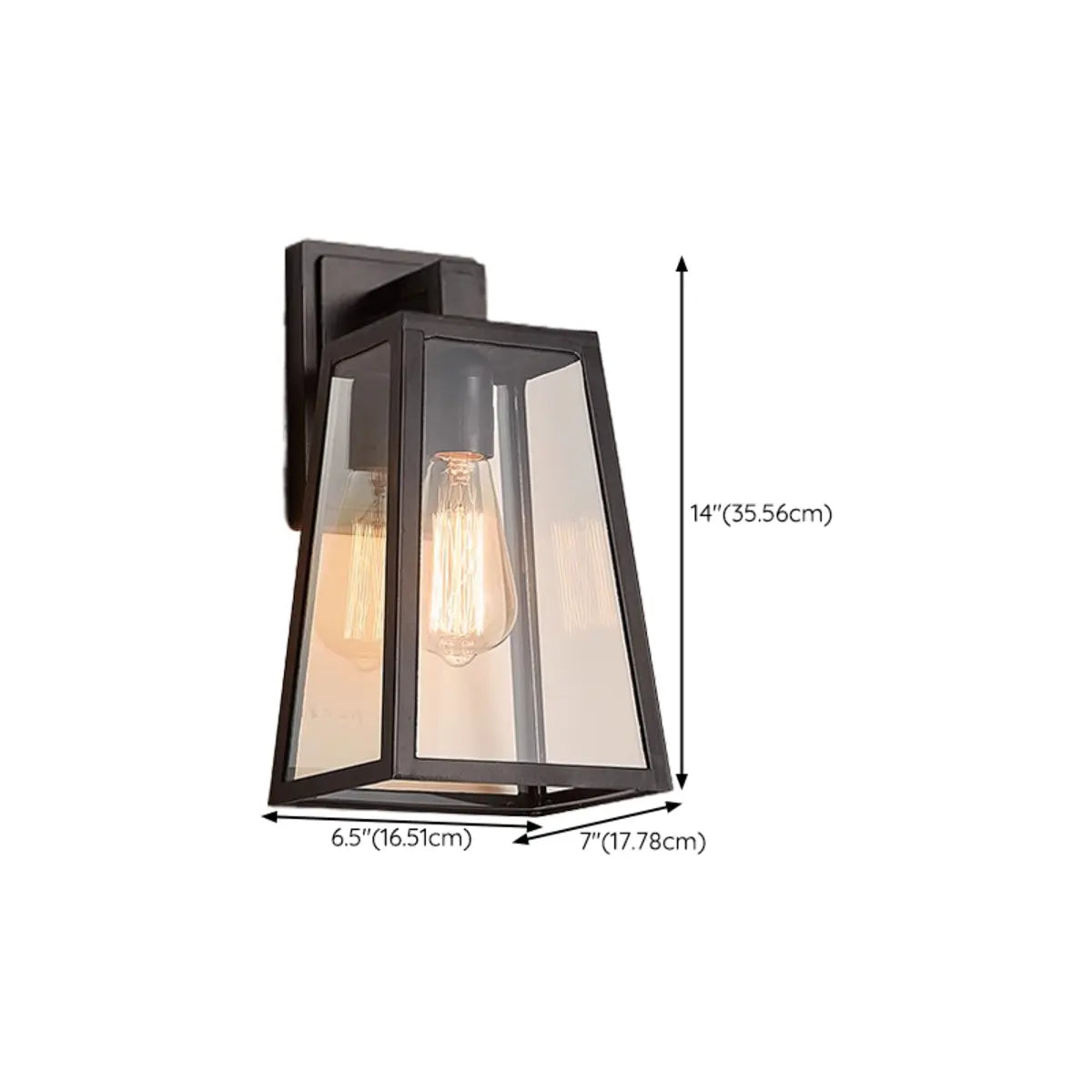 Trendy Geometric Glass Outdoor Ambient Wall Light Black 