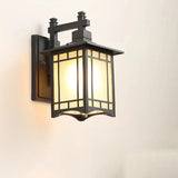 Trendy Geometric Glass Outdoor Ambient Wall Light Black Image - 3