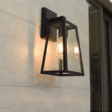 Trendy Geometric Glass Outdoor Ambient Wall Light Black Image - 4