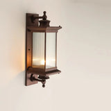 Trendy Geometric Glass Outdoor Ambient Wall Light Black Image - 5