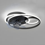 Trendy Geometric Ring Modern Ceiling Fan with LED Light Image - 8