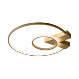 Trendy Gold 2-Circle V LED Flush Mount Ceiling Light Image - 4