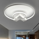 Trendy Gold 2-Circle V LED Flush Mount Ceiling Light Image - 5