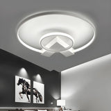 Trendy Gold 2-Circle V LED Flush Mount Ceiling Light Image - 7