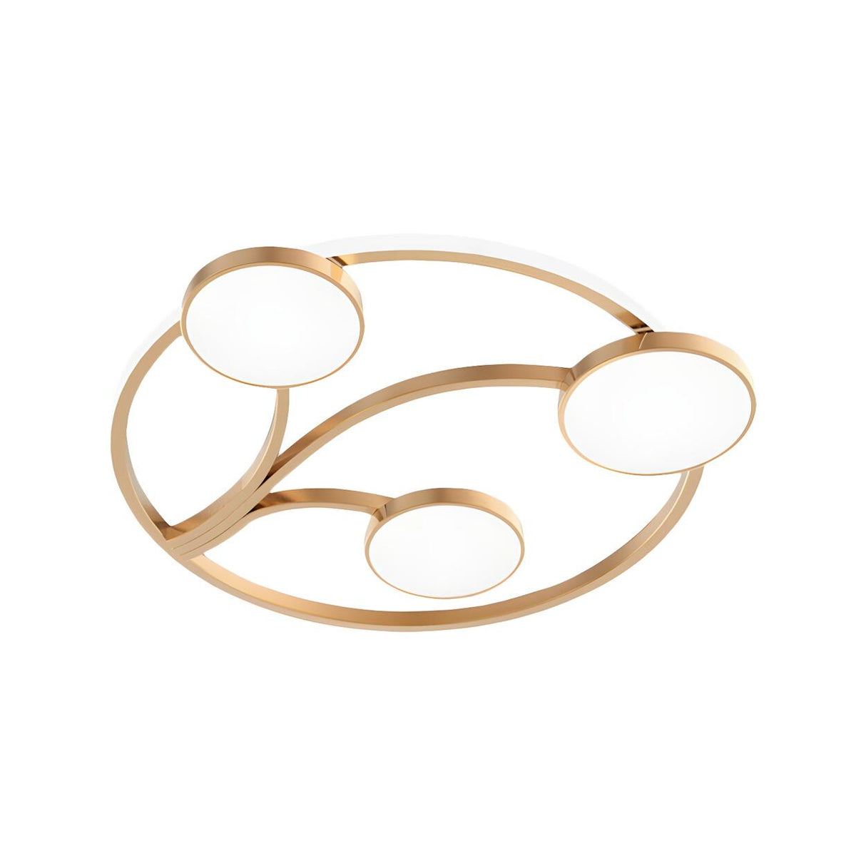 Trendy Gold Circle Branch LED Flush Mount Ceiling Light Image - 3