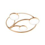 Trendy Gold Circle Branch LED Flush Mount Ceiling Light Image - 3