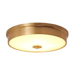 Trendy Gold Circle Metal LED Flush Mount Ceiling Light Image - 10