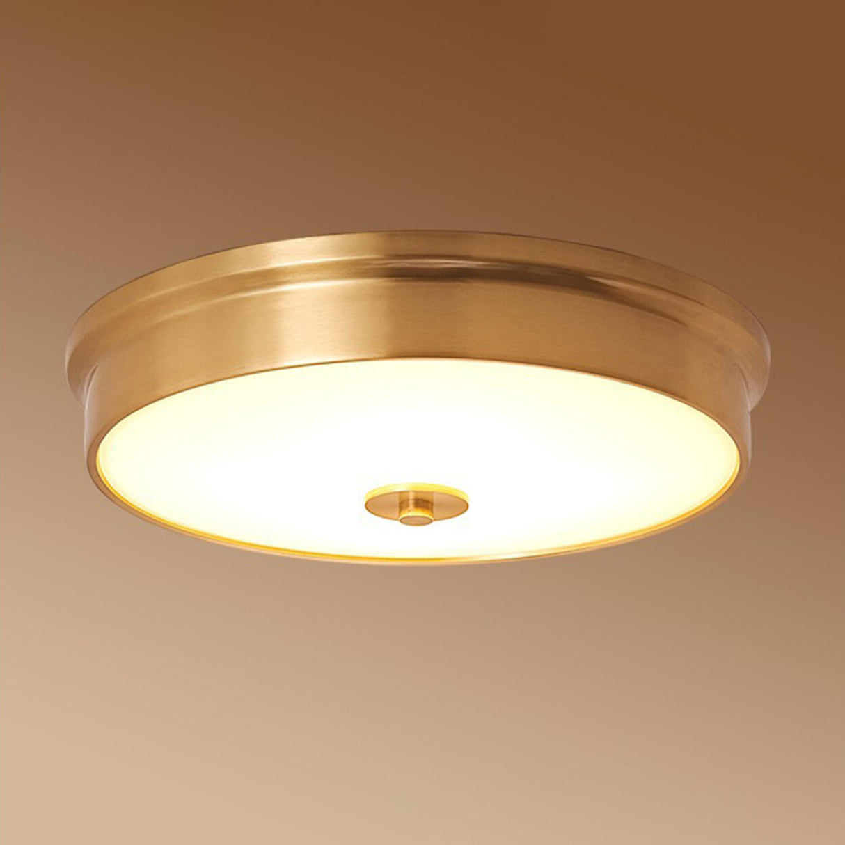 Trendy Gold Circle Metal LED Flush Mount Ceiling Light Image - 12