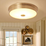 Trendy Gold Circle Metal LED Flush Mount Ceiling Light Image - 17