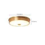 Trendy Gold Circle Metal LED Flush Mount Ceiling Light #size