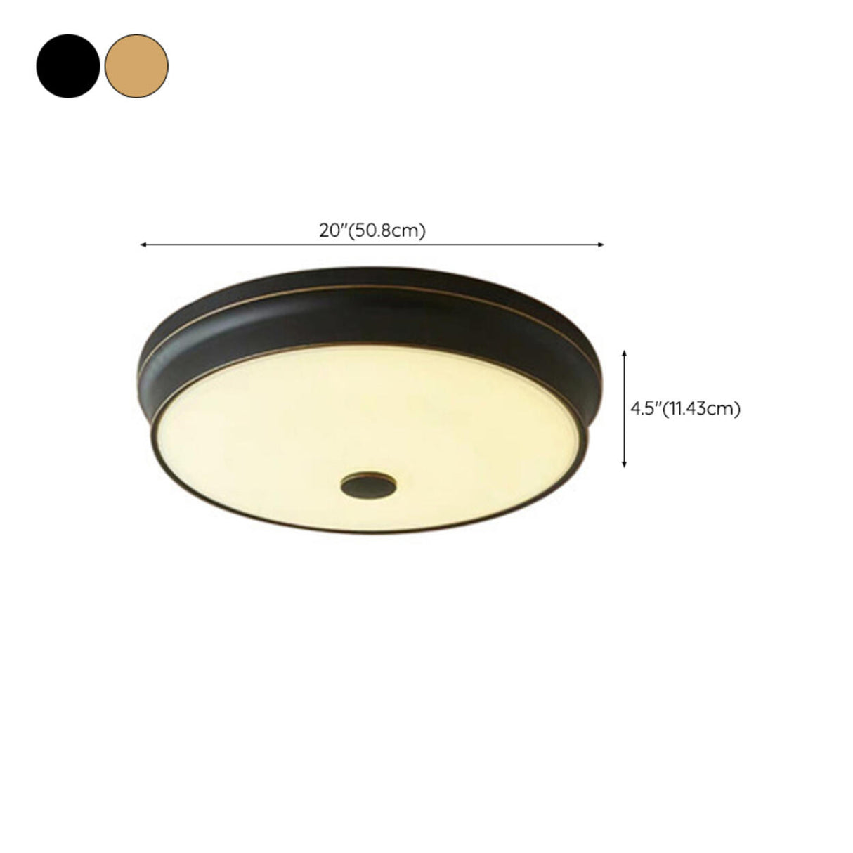 Trendy Gold Circle Metal LED Flush Mount Ceiling Light Image - 21