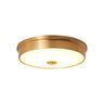 Trendy Gold Circle Metal LED Flush Mount Ceiling Light Image - 7