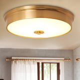 Trendy Gold Circle Metal LED Flush Mount Ceiling Light Image - 8