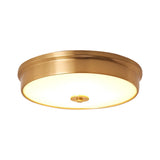 Trendy Gold Circle Metal LED Flush Mount Ceiling Light Image - 9