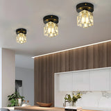 Trendy Gold Cube Crystal Semi-Flush Mount Ceiling Light Image - 4