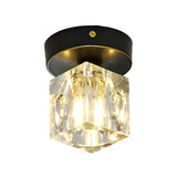 Trendy Gold Cube Crystal Semi-Flush Mount Ceiling Light Image - 5