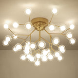 Trendy Gold Firefly Ball Semi-Flush Mount Ceiling Light Image - 11