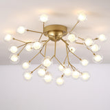 Trendy Gold Firefly Ball Semi-Flush Mount Ceiling Light Image - 12