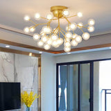 Trendy Gold Firefly Ball Semi-Flush Mount Ceiling Light Image - 18