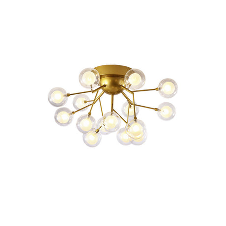 Trendy Gold Firefly Ball Semi-Flush Mount Ceiling Light Image - 2