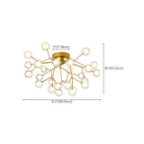 Trendy Gold Firefly Ball Semi-Flush Mount Ceiling Light Image - 21