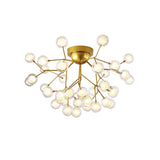 Trendy Gold Firefly Ball Semi-Flush Mount Ceiling Light Image - 5