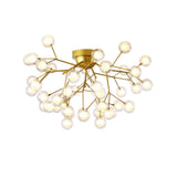 Trendy Gold Firefly Ball Semi-Flush Mount Ceiling Light Image - 7