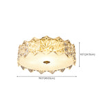 Trendy Gold Round Hexagonal Glass Semi-Flush Mount Lamp Image - 19