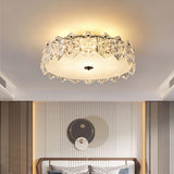 Trendy Gold Round Hexagonal Glass Semi-Flush Mount Lamp Image - 4