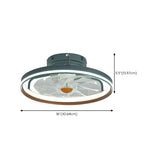 Trendy Green Circle Modern Ceiling Fan with LED Light #size