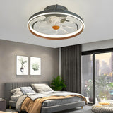 Trendy Green Circle Modern Ceiling Fan with LED Light Image - 2