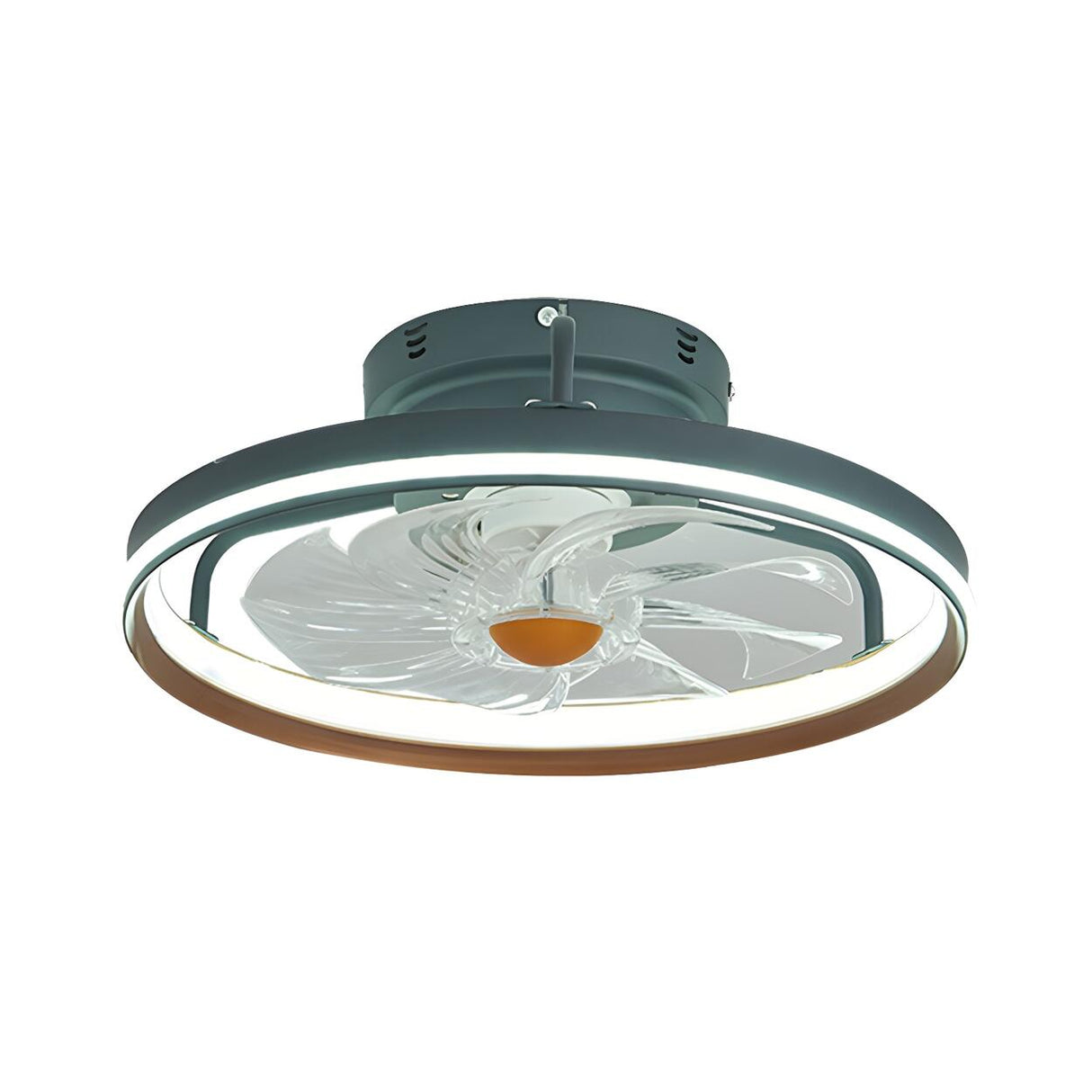 Trendy Green Circle Modern Ceiling Fan with LED Light Image - 5