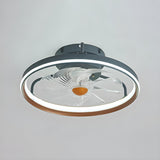 Trendy Green Circle Modern Ceiling Fan with LED Light Image - 6