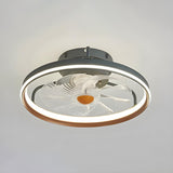 Trendy Green Circle Modern Ceiling Fan with LED Light Image - 7