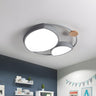 Trendy Grey Geometric Arc LED Flush Mount Ceiling Light Image - 1