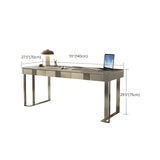 Trendy Grey Stone Rectangle Drawers Sled Writing Desk #size