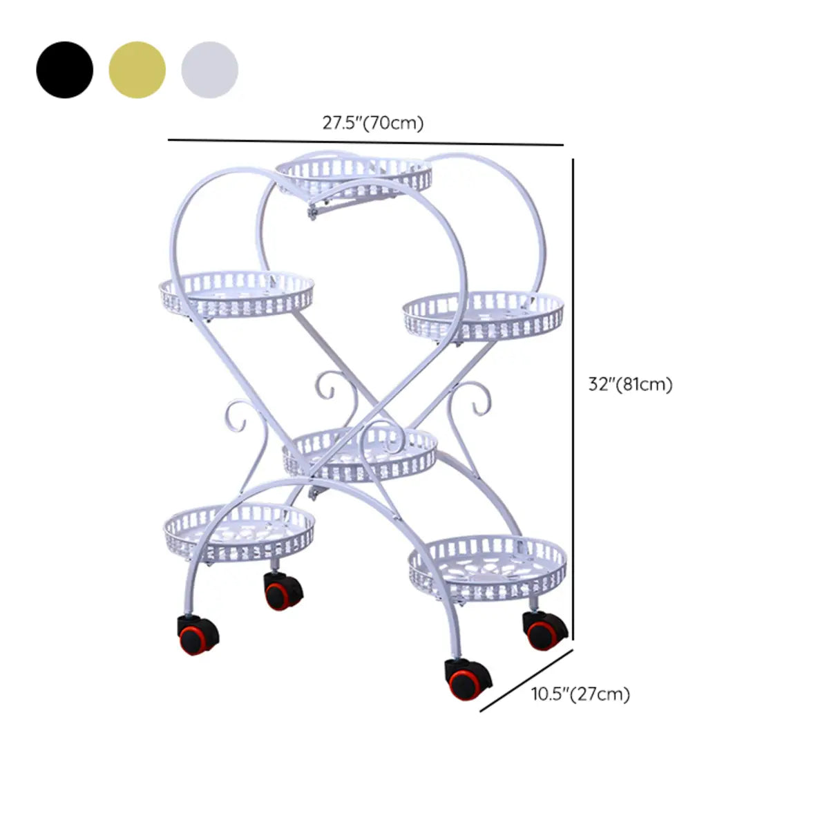 Trendy Heart Shape Metal Sliding Multi-Tier Plant Stand 