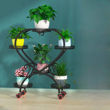 Trendy Heart Shape Metal Sliding Multi-Tier Plant Stand Image - 2