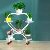 Trendy Heart Shape Metal Sliding Multi-Tier Plant Stand Image - 4