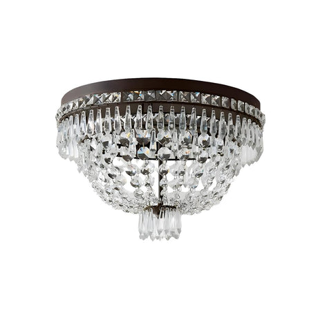 Trendy Hemispherical Crystal Small Flush Mount Light Image - 2