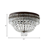 Trendy Hemispherical Crystal Small Flush Mount Light Image - 4