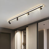 Trendy Large Black Track LED Flush Mount Light 4-Light Image - 1