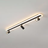 Trendy Large Black Track LED Flush Mount Light 4-Light Image - 2